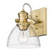 Hines 1 Light 8 inch Brushed Champagne Bronze Vanity Lighting Wall Light, Convertible